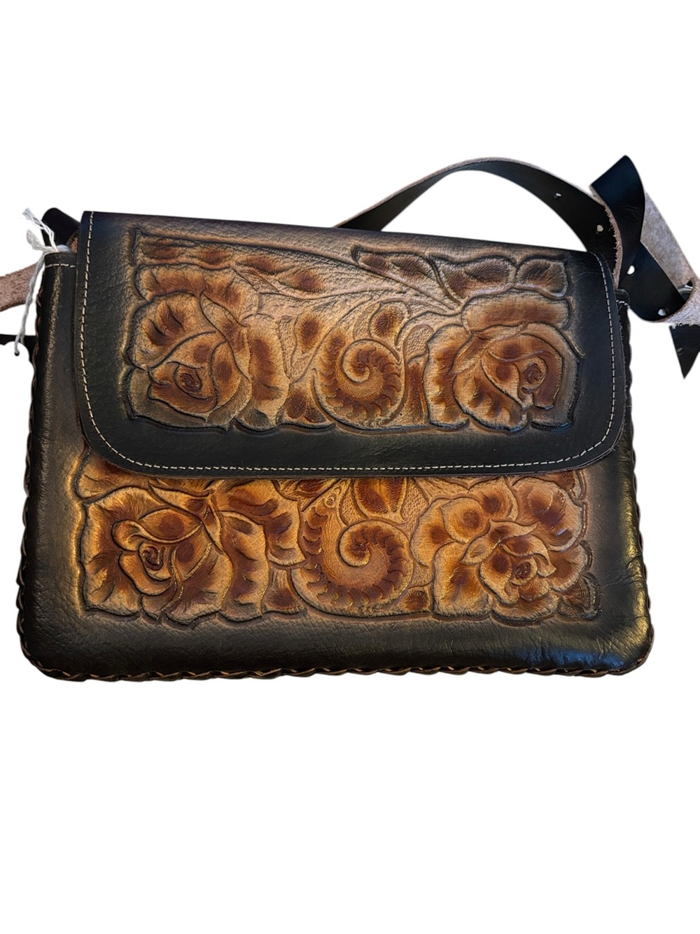 Like New Vintage Tooled Leather Bag